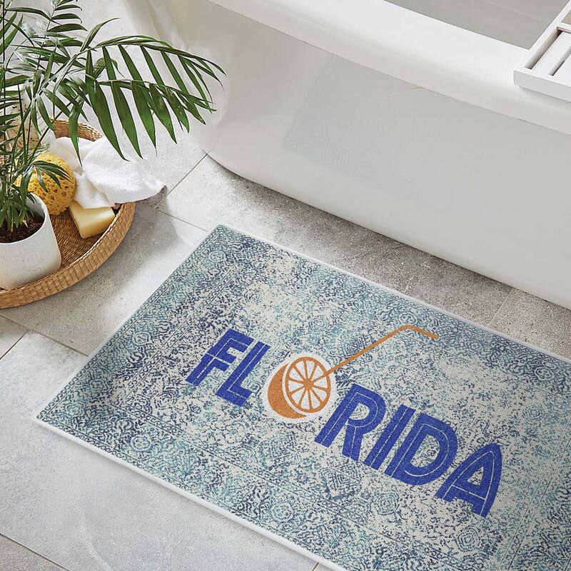 SussexHome Non-Skid Ultra-Thin Area Rugs for Laundry Room, Entryway, Bathroom and Kitchen - Washable Multipurpose Floor Mat