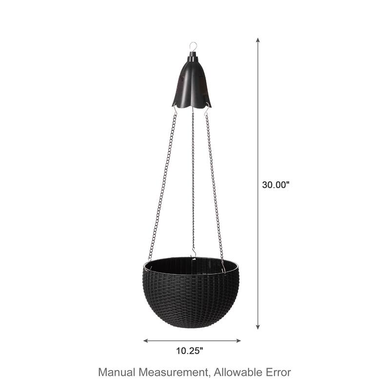 Baimuru 30-inch Height Solar Lighted Hanging Plastic Planter by Havenside Home