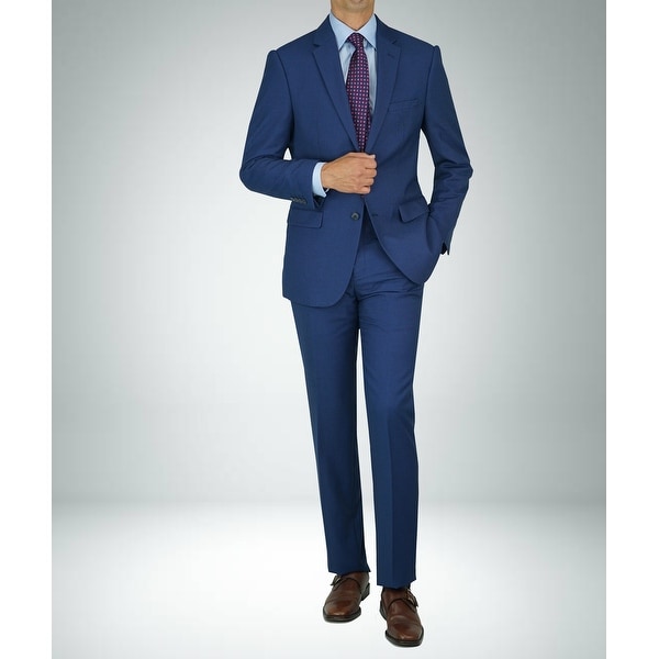 Carlo Studio Bird's eye Blue on Blue Modern-Fit Suit. Opens flyout.