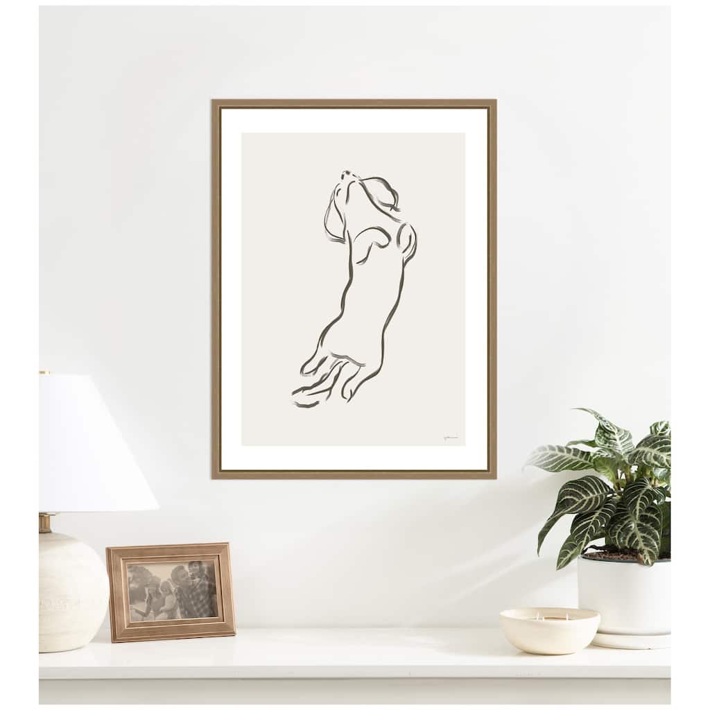 Kate and Laurel Dachshund Dog by Gabrielly Guedes Framed Canvas Wall Art Print
