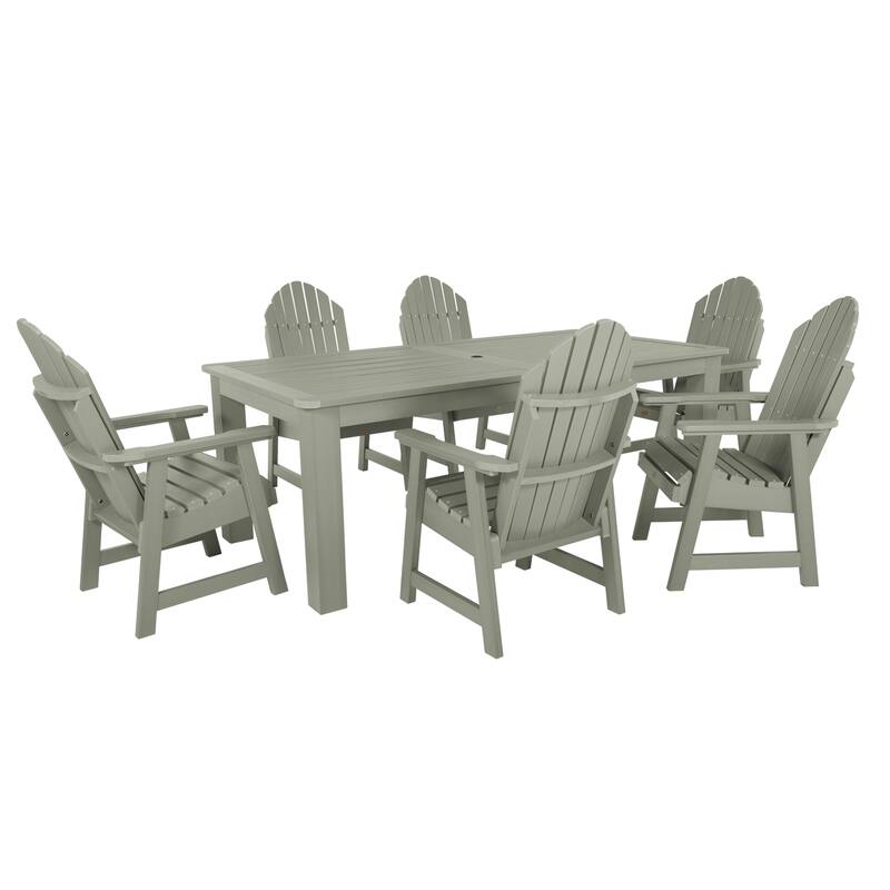 HIGHWOOD Hamilton Adirondack 7-Piece Outdoor Dining Height Set - Eucalyptus