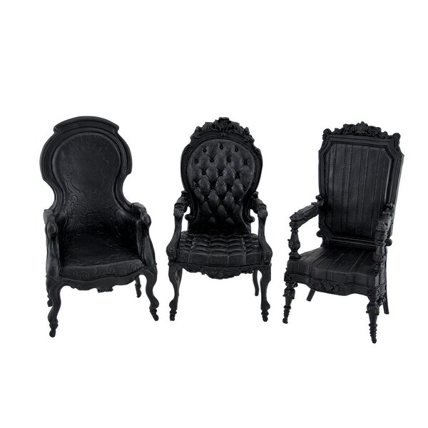 Shop Dark Romance 3 Piece Small Black Gothic Chair Wall