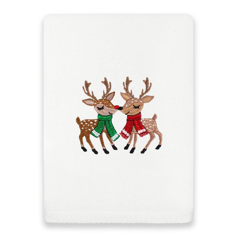 Authentic Hotel and Spa Christmas Kisses Hand Towel - White