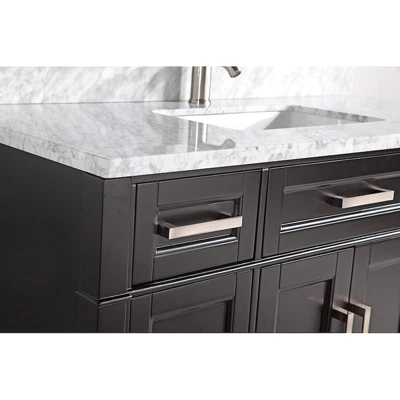 Vanity Art 48-Inch Bathroom Vanity Set with Carrara Marble Top