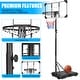 preview thumbnail 3 of 6, 5.6 to 7FT Portable Basketball Goal System, Stable Base, 28" Backboard