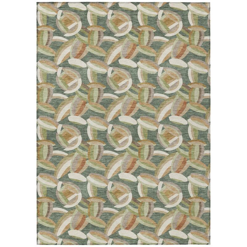 Machine Washable Indoor/ Outdoor Modern Heli Chantille Rug