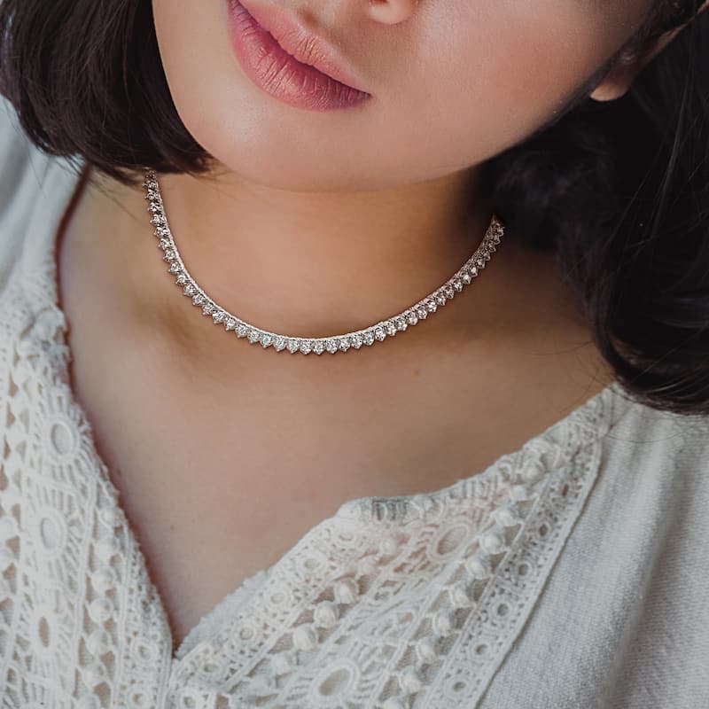 Miadora 14k or 18k White Gold Diamond Necklace 4 to 15 3/8ct TDW