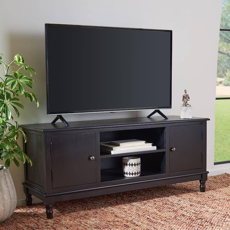 SAFAVIEH Ozark 2-Door 1-Shelf TV Media Stand - 47.3" W x 15.8" L x 20" H - Black