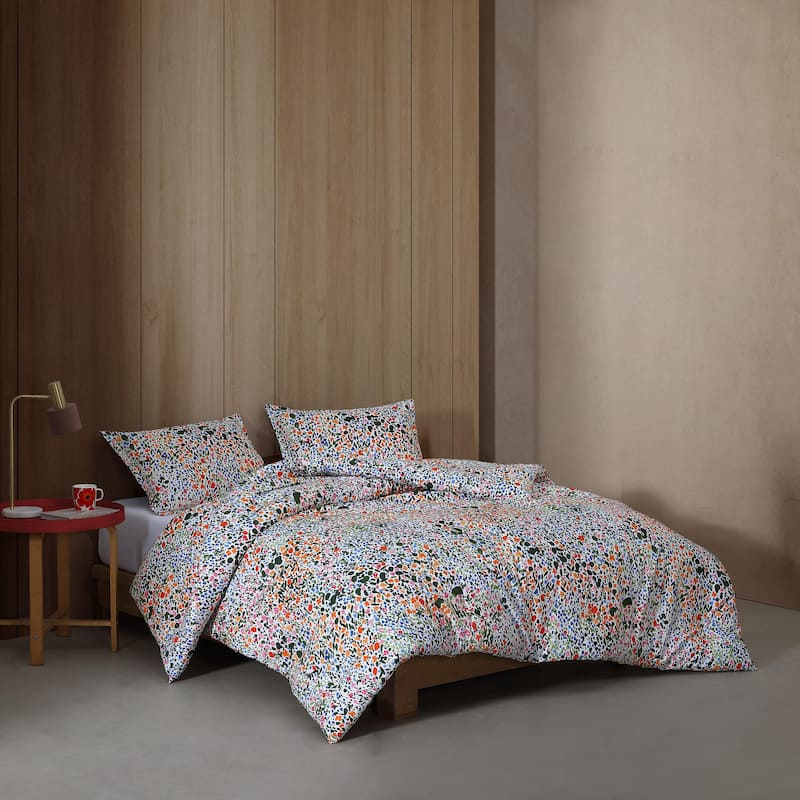Marimekko Rantaniitty Cotton Orange Reversible Comforter Set