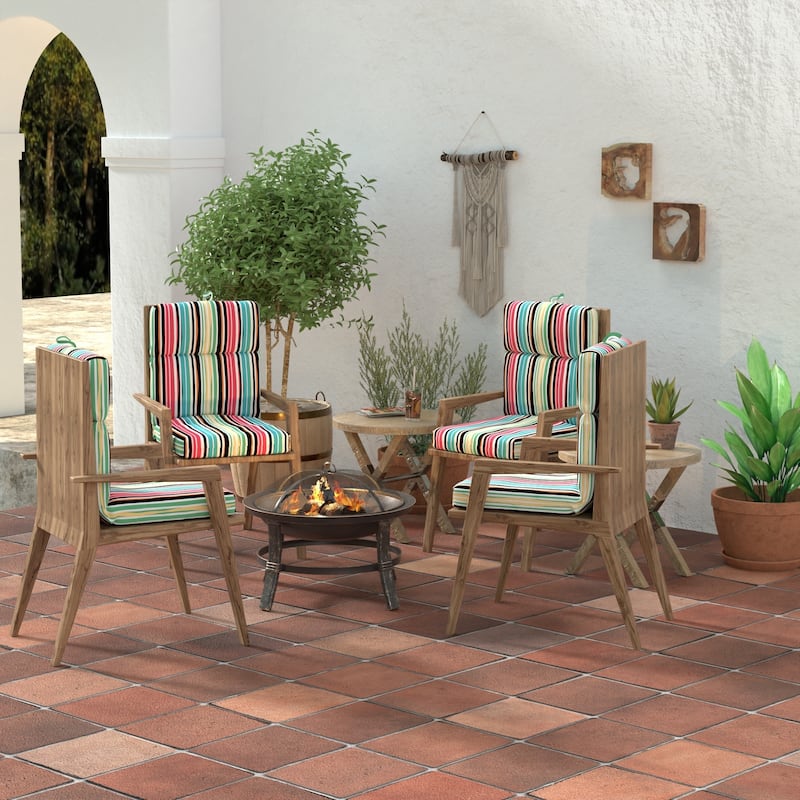 21" x 43" Outdoor Chair Cushion with Ties and Loop - 43'' L x 21'' W x 3.5'' H - Mercer Citrus