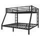 preview thumbnail 5 of 9, Queen over King Size Metal Bunk Bed with Fence, Ladder, Space-Saving and Noise Reduced for Teens and Adults