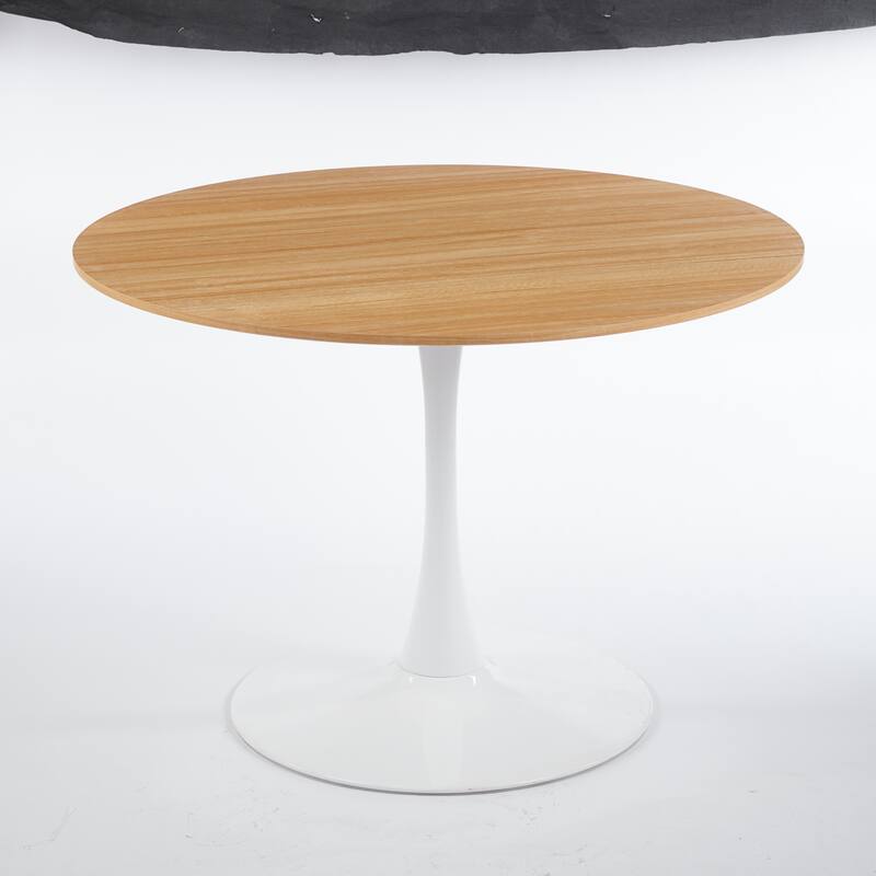 42.1" Tulip Table Mid-century Dining Table for 4-6 people With Round Mdf Table Top, Pedestal Dining Table