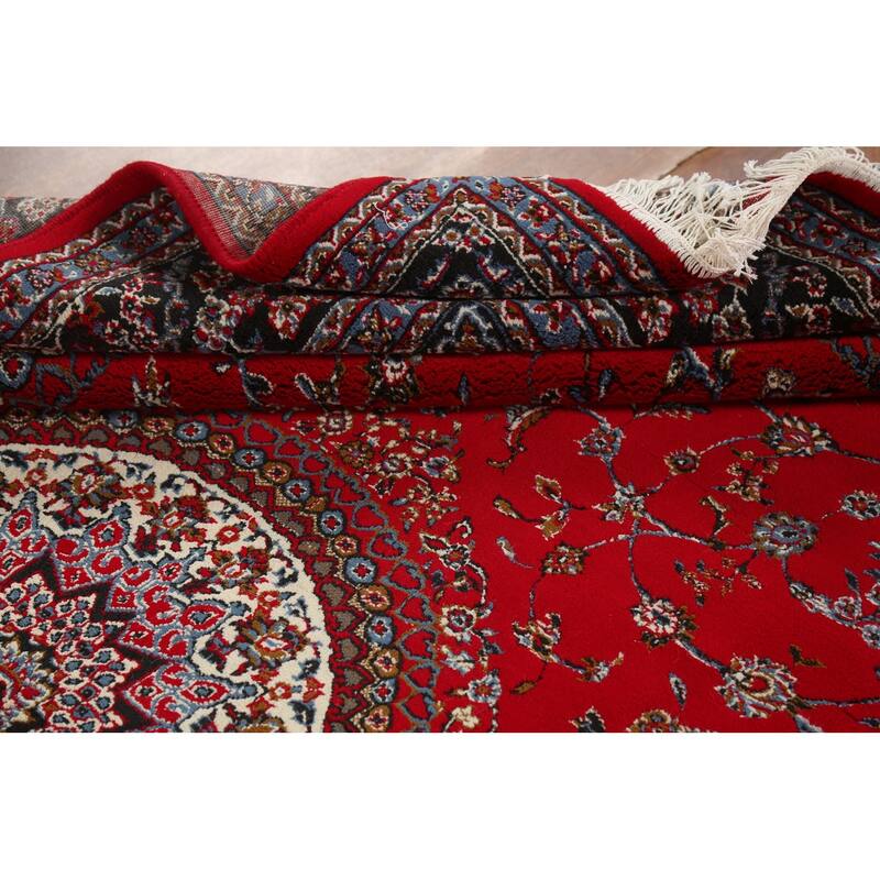 Traditional Floral Red Kashmar Turkish Area Rug Machine Made Carpet - 6'3" x 9'6"