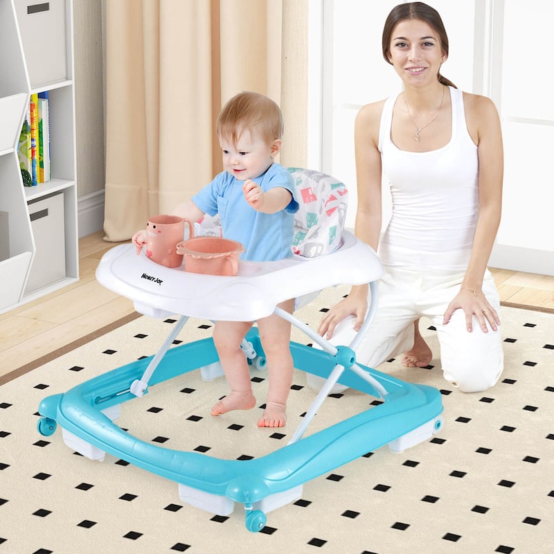 Honeyjoy Foldable Baby Walker with 3 Adjustable Heights Comfy Padded - See Details