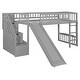 preview thumbnail 15 of 20, Twin Size Loft Bed with Slide, Storage Staircase and Safety Guardrails