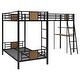 preview thumbnail 7 of 7, L-Shaped Twin Bunk Kids Bed Frame with Loft, Desk & Shelves, Easy Assembly, Brown