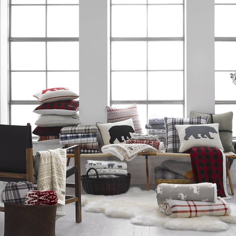 Eddie Bauer Cabin Plaid Flannel 20-inch Decorative Pillow