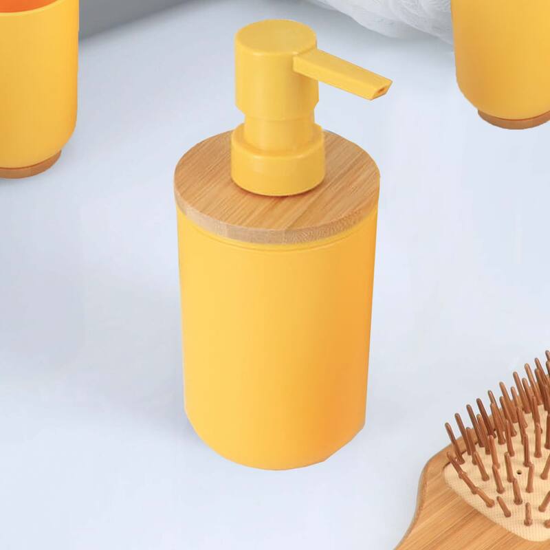 Yellow Padang Bathroom Accessory Set 7-Pieces Bamboo