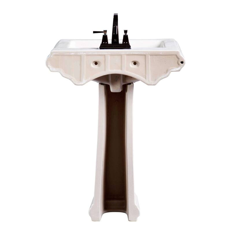 Fine Fixtures Ashfield Ceramic White Pedestal Bathroom Sink, Model AS2619W