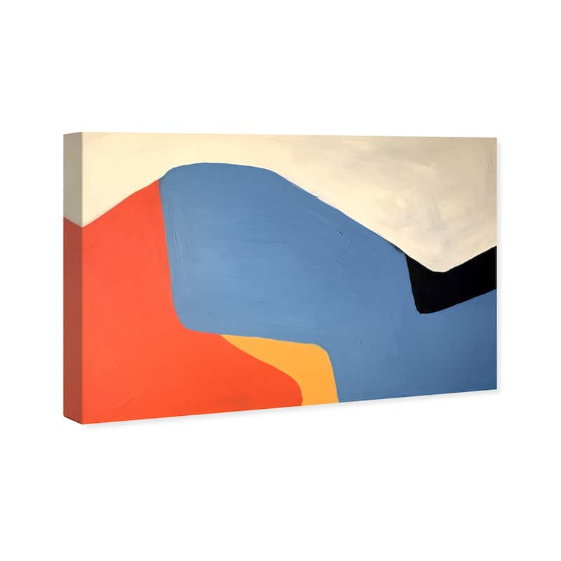 Wynwood Studio Canvas Abstract Steep and Colorful Blue and Dark Orange Modern & Contemporary Wall Art Canvas Print