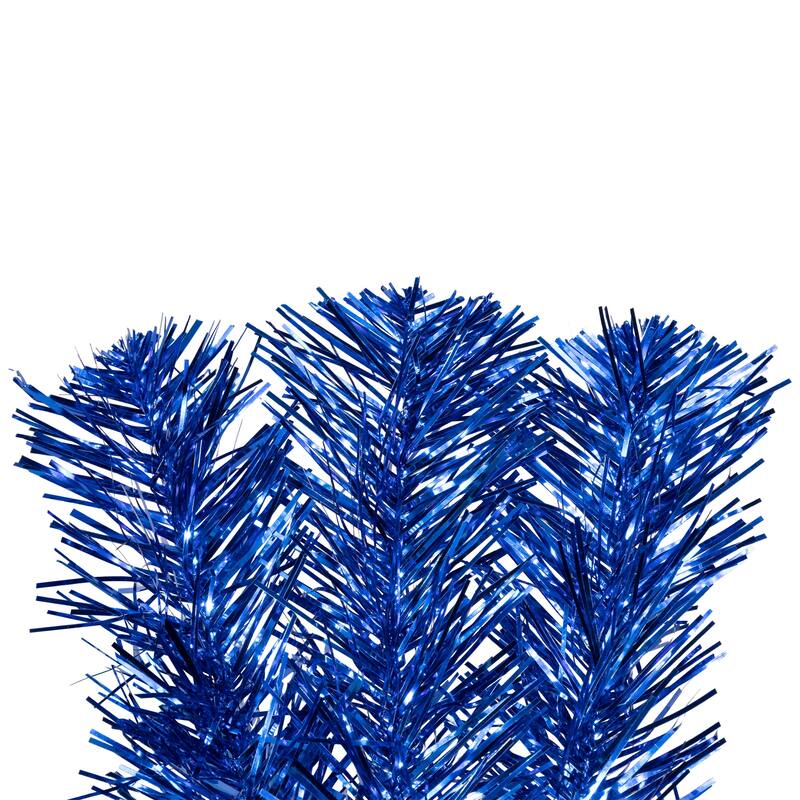 Artificial Tinsel Christmas Tree - 7' - Blue - Unlit - 7 Foot