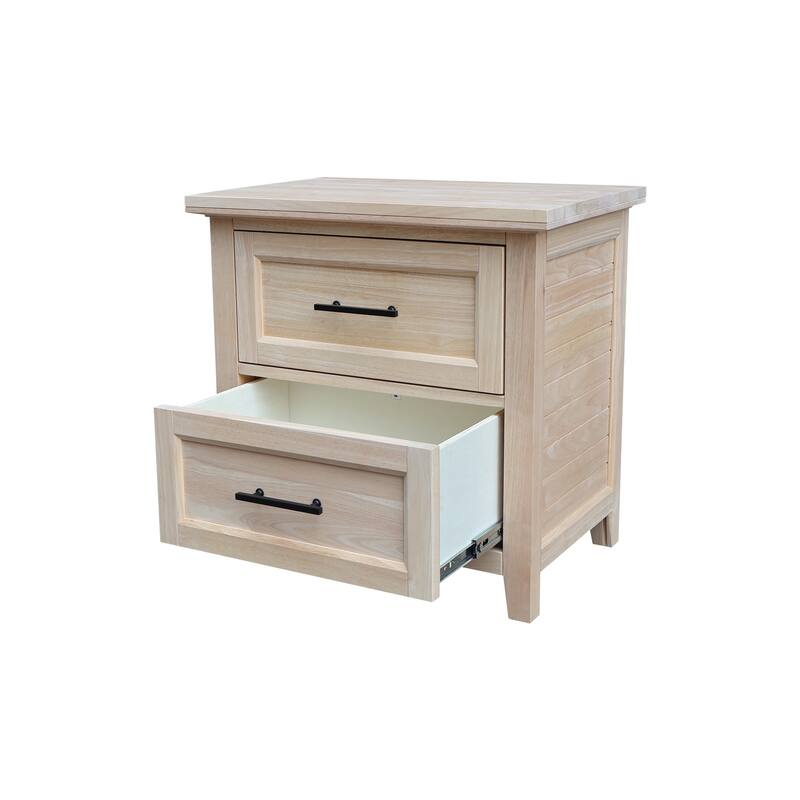 International Concepts Solid Wood 2-Drawer Nightstand