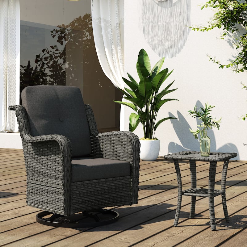 Outdoor Rattan Rocker Wicker Swivel Rocking Chair