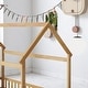 preview thumbnail 37 of 36, Twin / Full Size Wooden House Bed with Fence and Roof bed Frame, Montessori Style Floor Bed for Kids