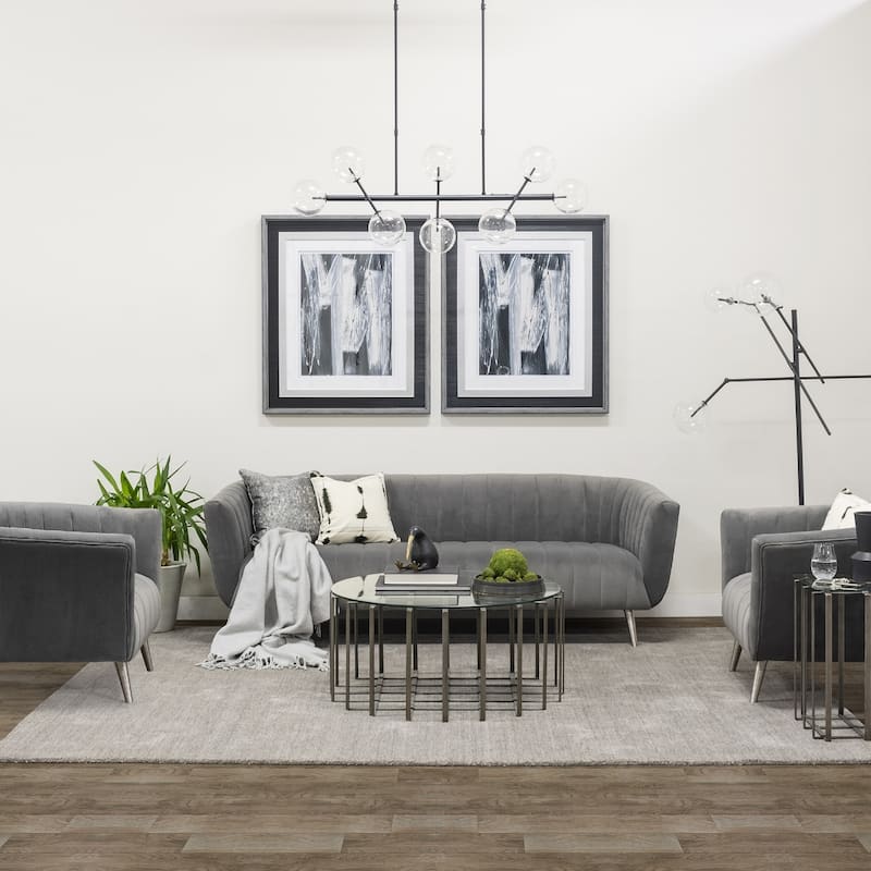 84-Inch LED Floor Lamp with Glass Shade and Rocker Switch - 33” x 38.50” x 84”