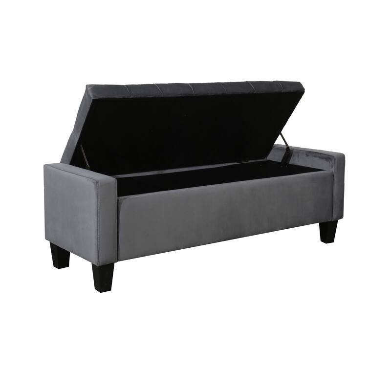 Porthos Home Warren Velvet Button Tufted Storage Bench