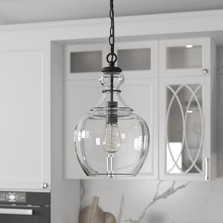 Verona 11" Wide Pendant with Glass Shade - 11" Wide