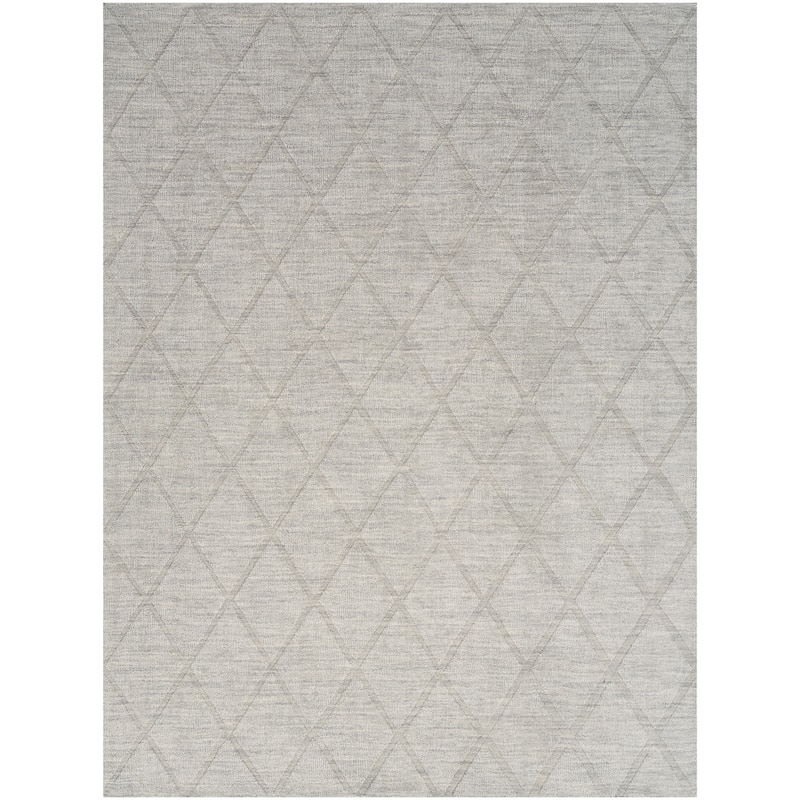 Nourison Wool Haven Indoor only Diamond Wool Area Rug - 3' 9" x 5' 9" - Grey - Rectangle