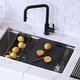 preview thumbnail 11 of 11, STYLISH Workstation Kitchen Sink Black Cutting Board A-917 - Length: 16 7/8" Width: 11"