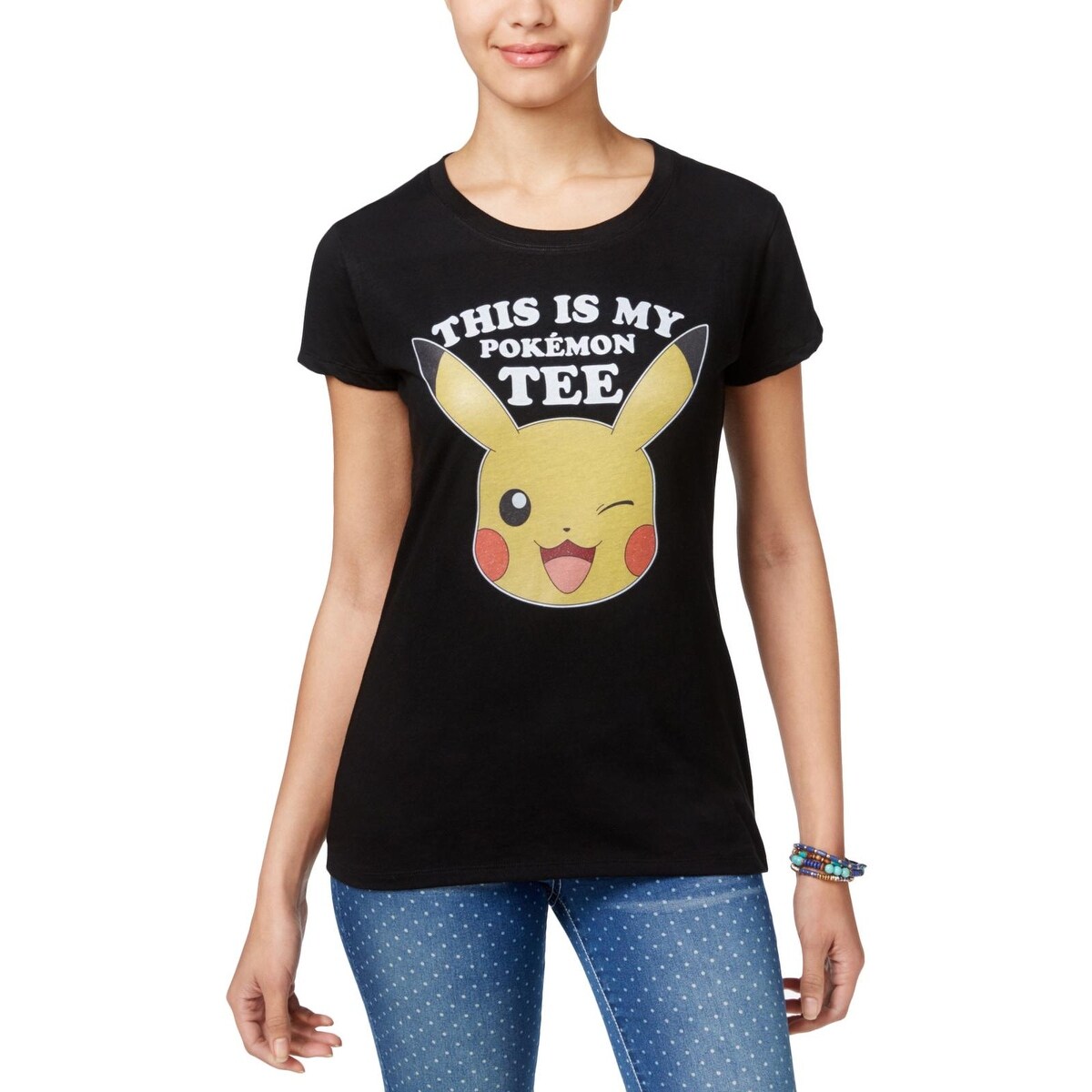 Shop Pokemon Womens Juniors Slogan T Shirt Graphic Short Sleeves