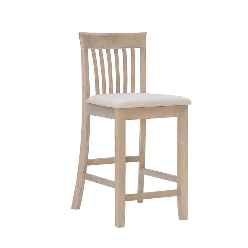 Piedmont Greywash Wooden 25-Inch Mission Back Counter Stool