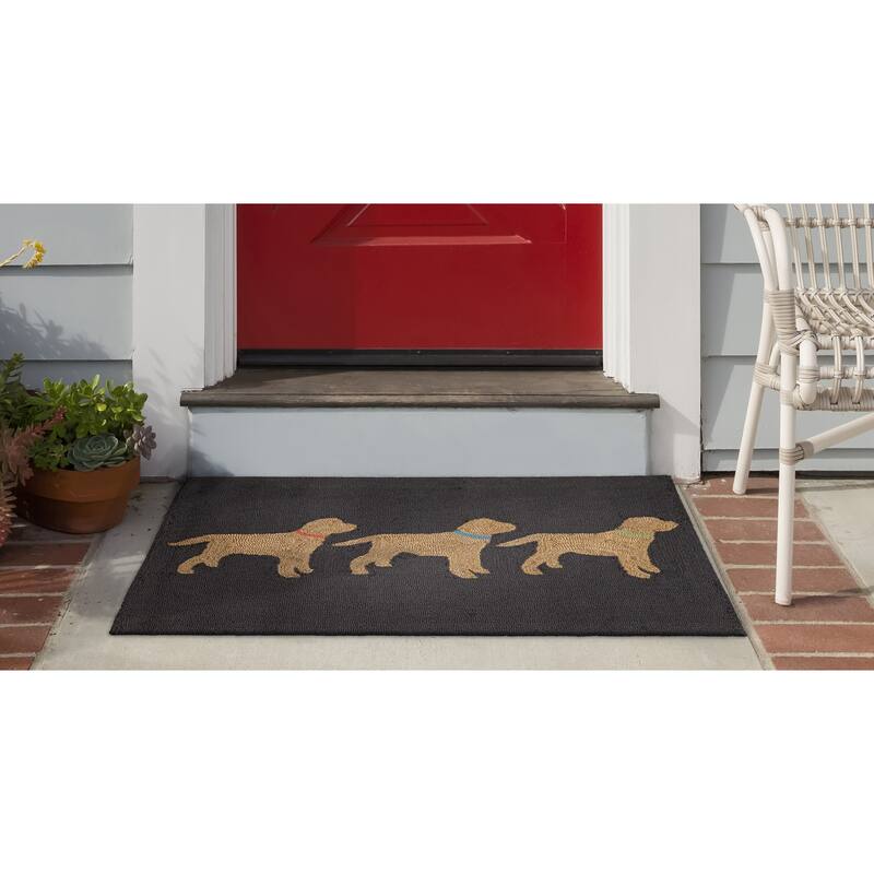 Liora Manne Frontporch Yellow Labs Indoor/Outdoor Rug - 2'6 x 4'