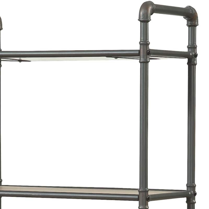 Vendone Antique Oak and Sandy Grey 5-tier Bookcase