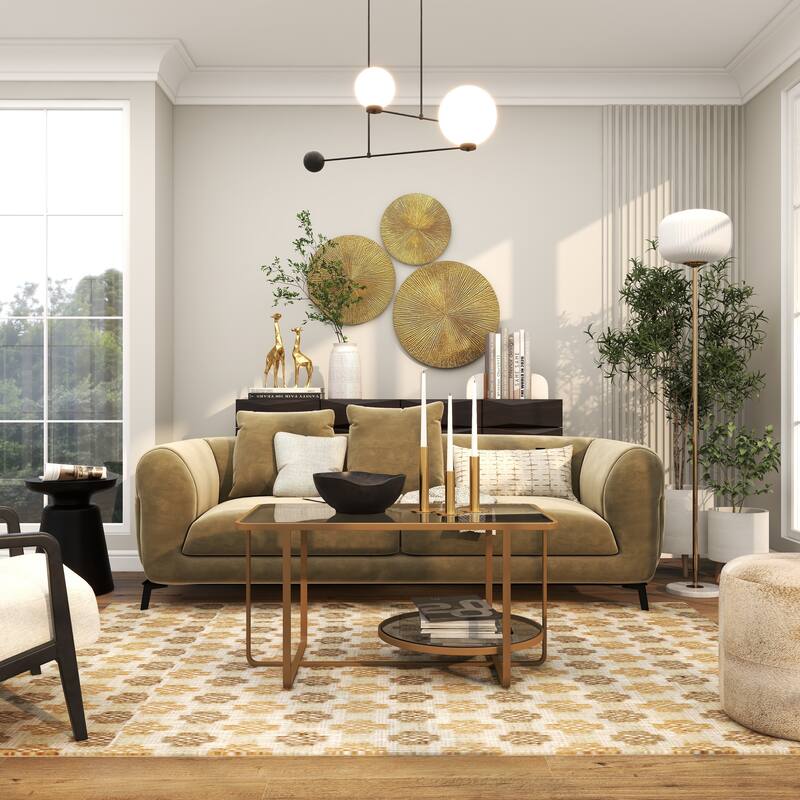 CosmoLiving by Cosmopolitan Gold, White or Black Wooden Carved Radial Plate Home Wall Decor (Set of 3)