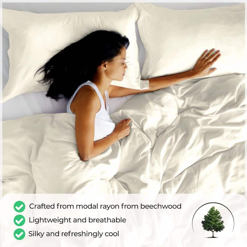 Superior Modal 300-Thread Count Solid Duvet Cover Set