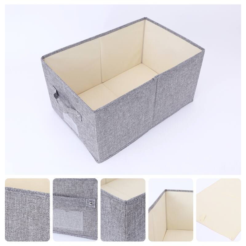 Storage Cube, Fabric Storage Bin with Handles for Shelves Closet, 1 Pack Foldable Storage Basket for Organizing Clothes Books - Grey - 18*12*9in