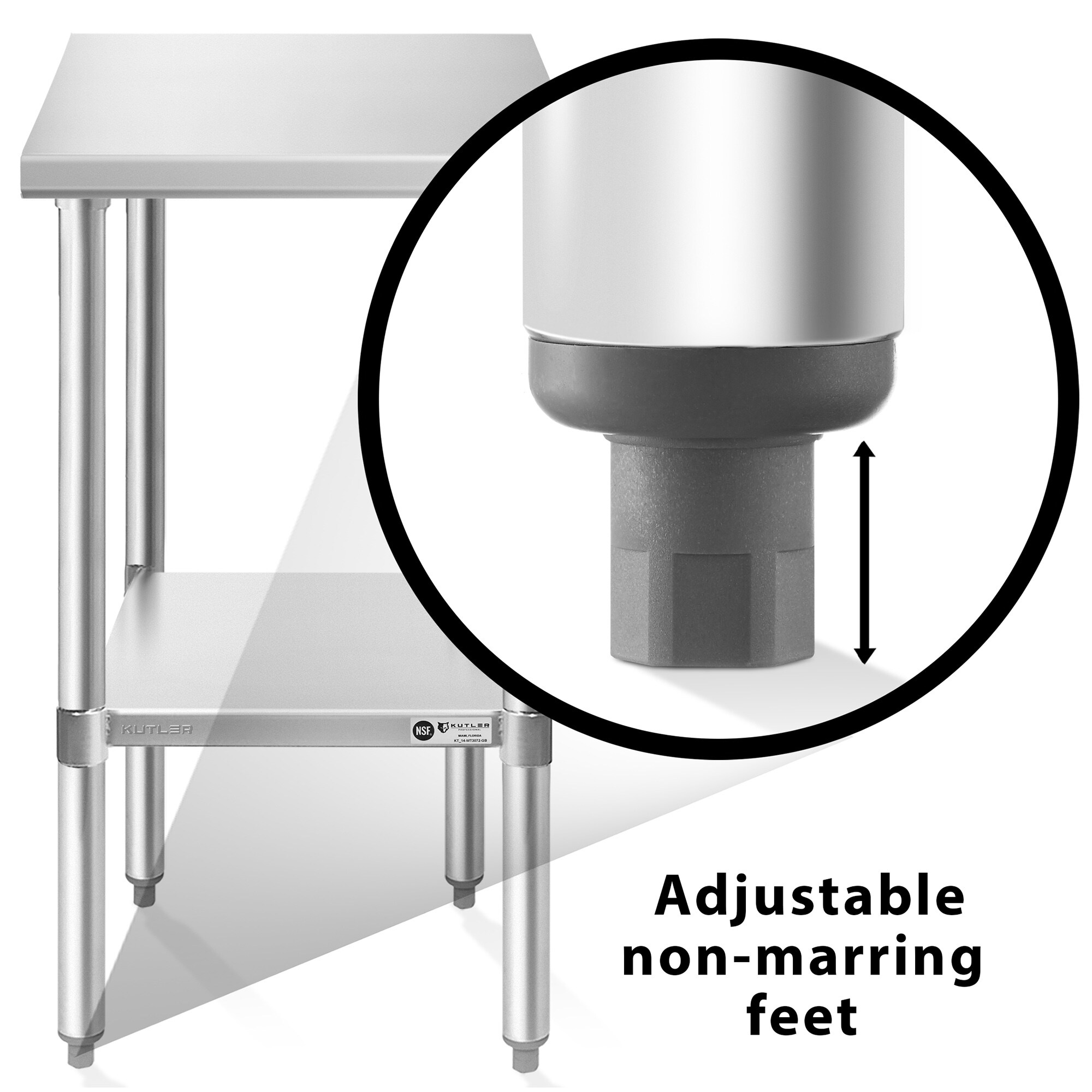 30x18 Inch Stainless Steel Prep Table With Backsplash — NSF Certified Commercial Work Table