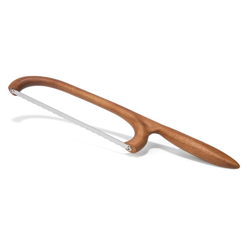 Nambe Breaking Bread Serrated Knife - Brown