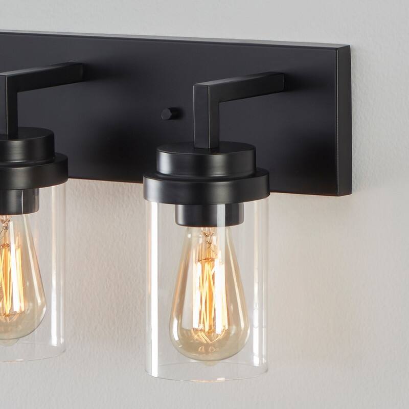 KAWOTI 5-Light Dimmable Bathroom Vanity Light with Clear Glass Shade