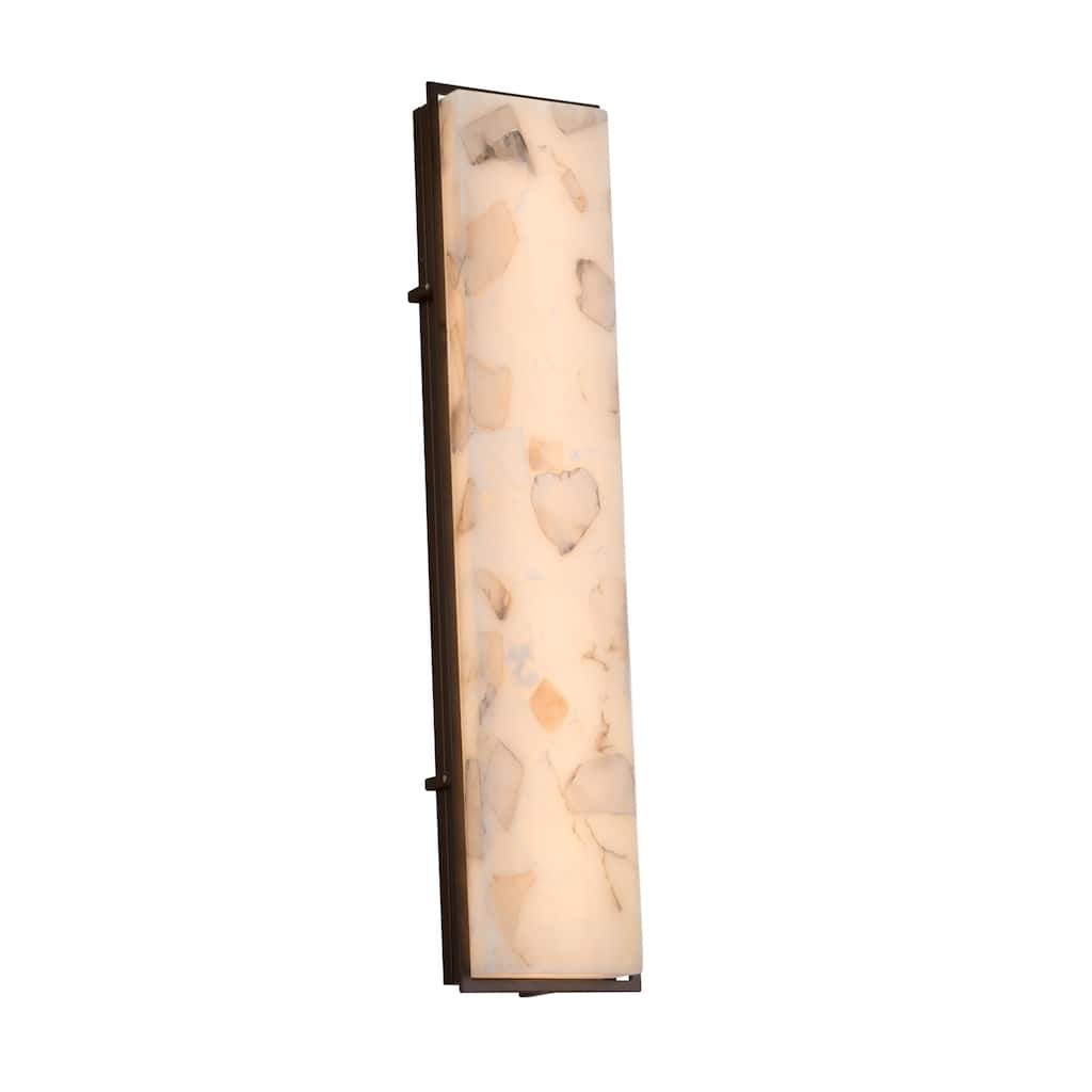 Justice Design Alabaster Rocks! Avalon 36-inch Dark Bronze ADA LED Outdoor Wall Sconce, Alabaster Rocks Shade