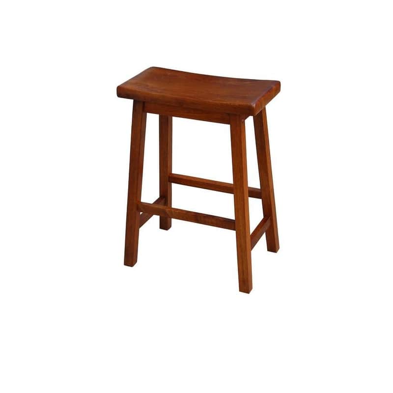 Simple Living Arizona 24-inch Solid Wood Counter Height Saddle Stool
