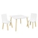 preview thumbnail 1 of 5, High-Density Solid Wood Kids Table with 2 Chairs, 3-Piece Set for Toddler Activities White