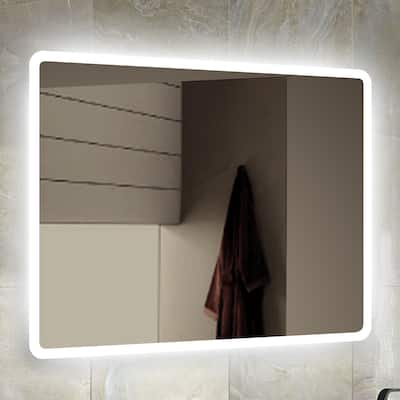 Miseno 36" W x 32" H Rectangular Frameless Wall Mounted Mirror with