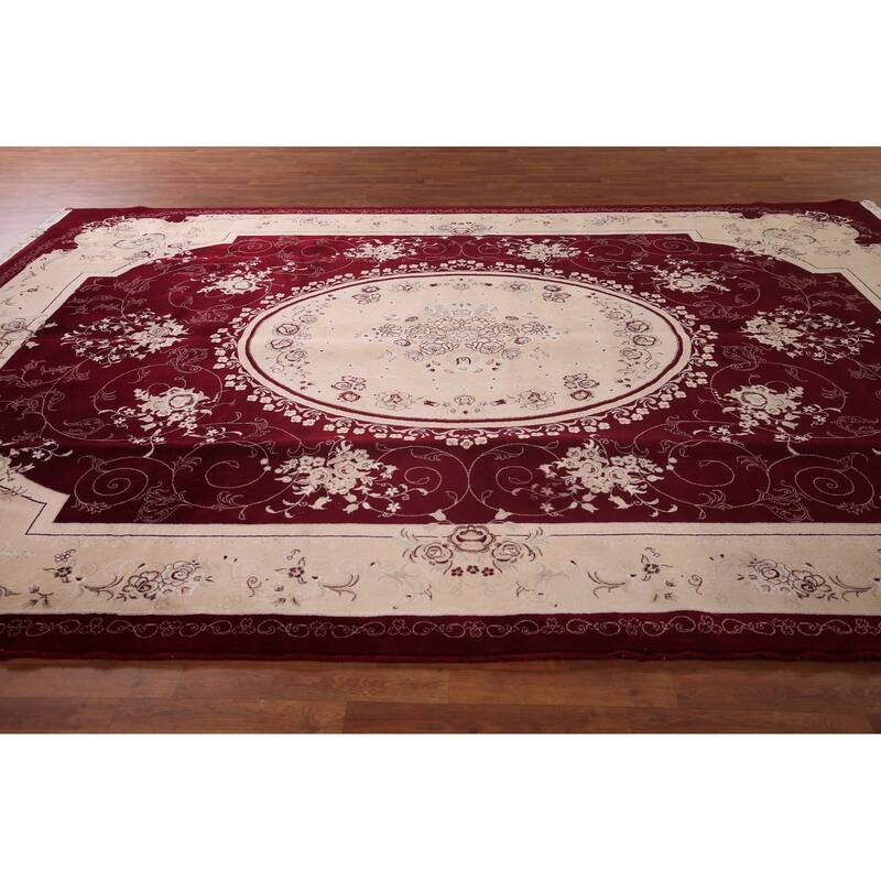 Victorian Style Floral Kashan Turkish Area Rug Machine Made Carpet - 9'9" x 13'3"