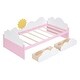 preview thumbnail 31 of 32, Twin Size Daybed with 2 Storage Drawers & Clouds Decor, Wood Kids Twin Bed, Twin Storage Platform Bed Frame for Kids Girls Boys