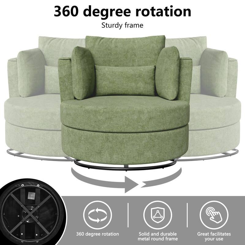 Chenille Swivel Soft Modern Upholstered Accent Chair (Set of 2)